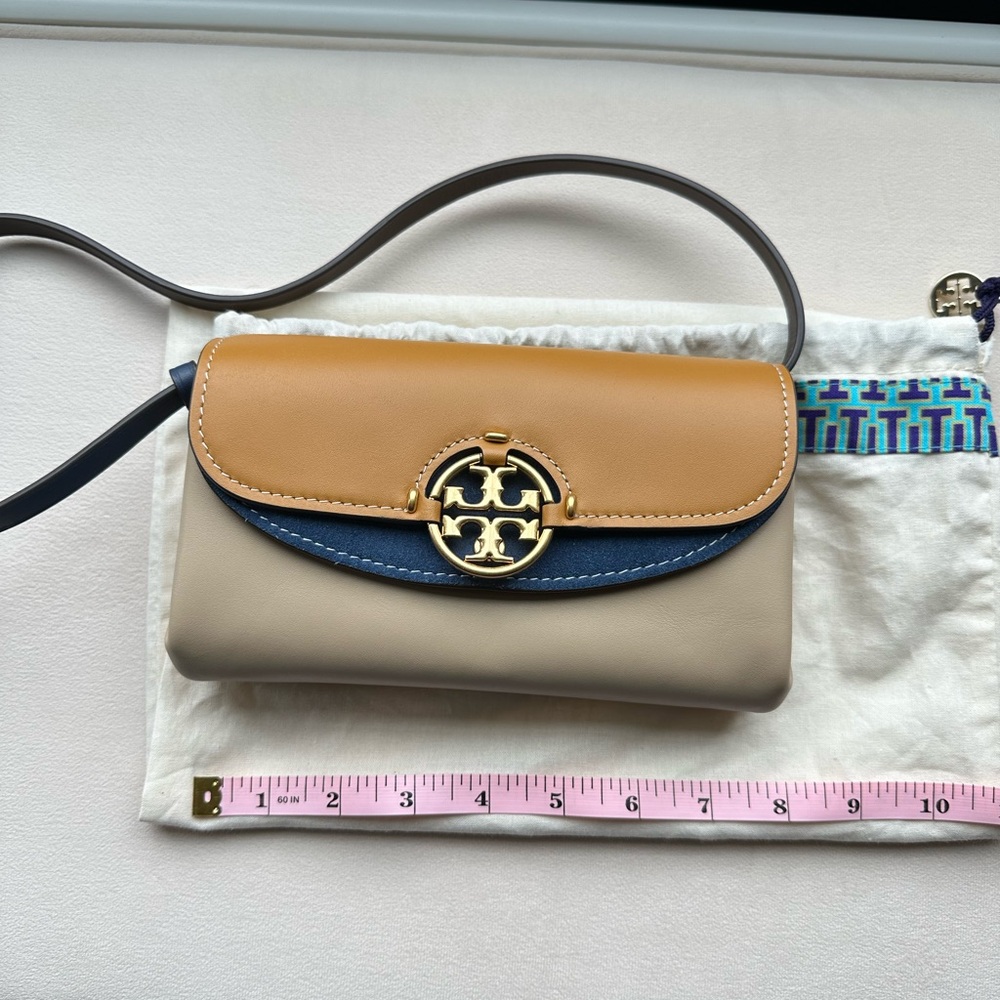 Tory Burch Miller Caramel Corn and Dromedary Wallet Crossbody